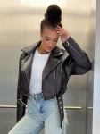 Kurtka damska ramoneska OLAVOGA MARELIA 2026 brązowa - maWer Fashion