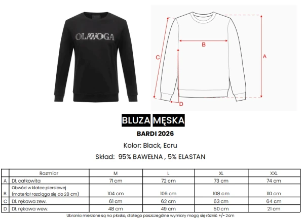 Bluza męska OLAVOGA BARDI 2026 czarna - maWer Fashion