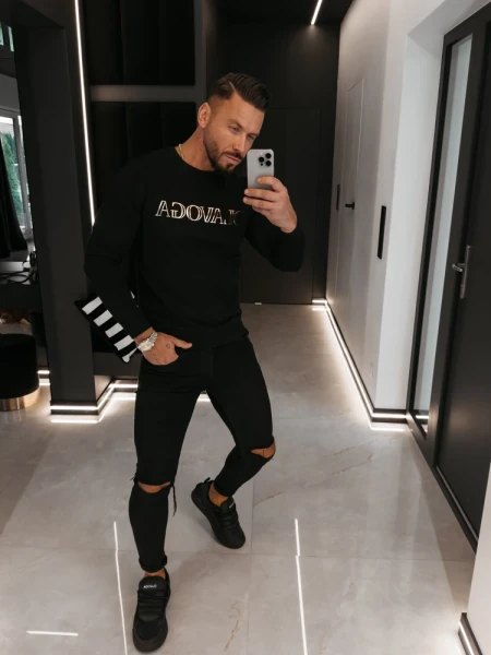 Bluza męska OLAVOGA BARDI 2026 czarna - maWer Fashion