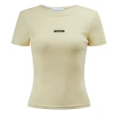 T-shirt damski OLAVOGA MOVENA 2026 pastelowy żółty - maWer Fashion