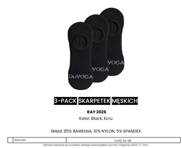 Skarpetki męskie 3-pack OLAVOGA RAY 2026 ecru - mawershop
