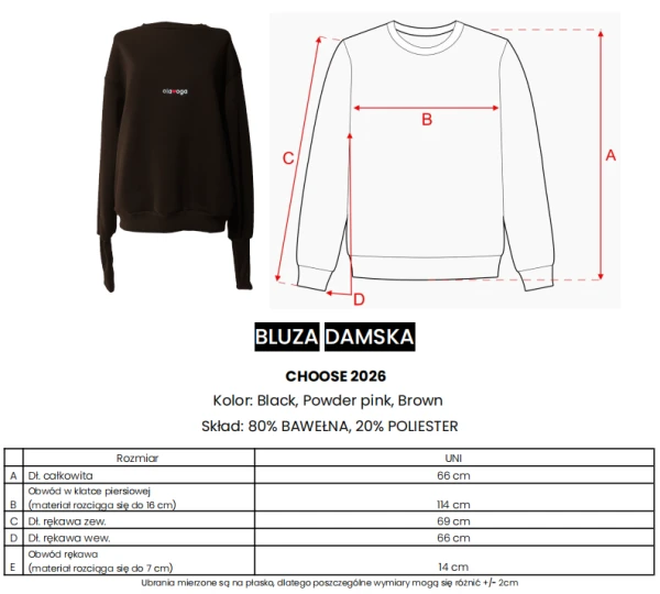 Bluza damska OLAVOGA CHOOSE 2026 czarna - mawershop