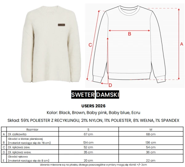 Sweter damski OLAVOGA USERS 2026 czarny - mawershop