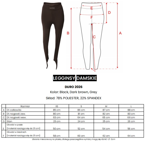 Legginsy damskie OLAVOGA DURO 2026 czarne - mawershop