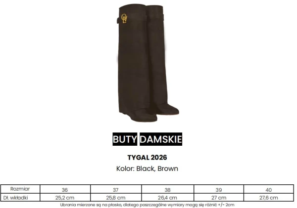 Kozaki damskie OLAVOGA TYGAL 2026 czarne - mawershop
