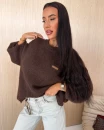 Sweter damski OLAVOGA USERS 2026 brąz - mawershop
