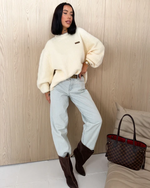 Sweter damski OLAVOGA USERS 2026 ecru - mawershop