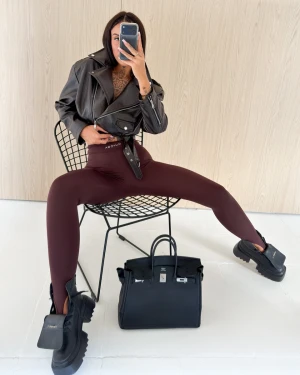 Legginsy damskie OLAVOGA DURO 2026 ciemny brąz