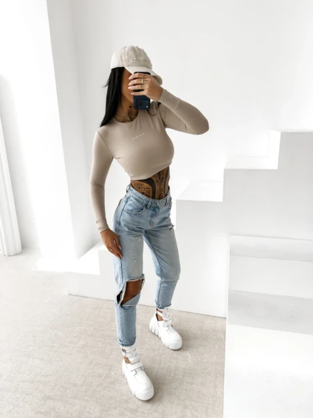 Bluzka damska OLAVOGA VIRA 2026 beż - maWer Fashion