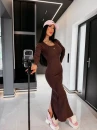Sukienka OLAVOGA PISA 2026 brązowa - mawer Fashion