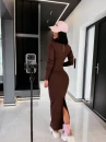 Sukienka OLAVOGA PISA 2026 brązowa - mawer Fashion