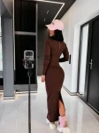 Sukienka OLAVOGA PISA 2026 brązowa - mawer Fashion
