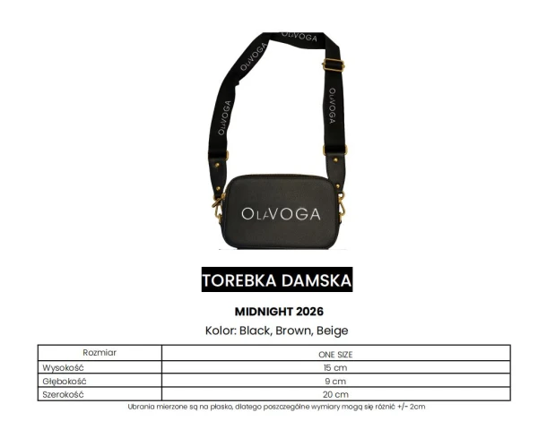 Torebka damska OLAVOGA MIDNIGHT 2026 czarna - mawershop