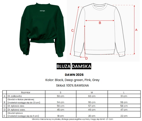 Bluza damska OLAVOGA DAWN 2026 róż - mawershop