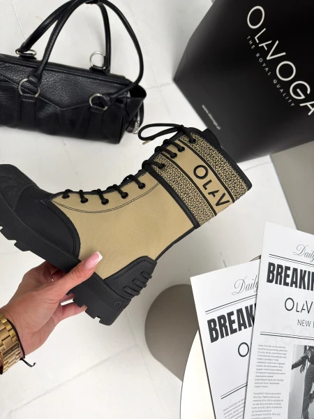 Buty workery damskie OLAVOGA LUNAR 2026 beż - mawershop