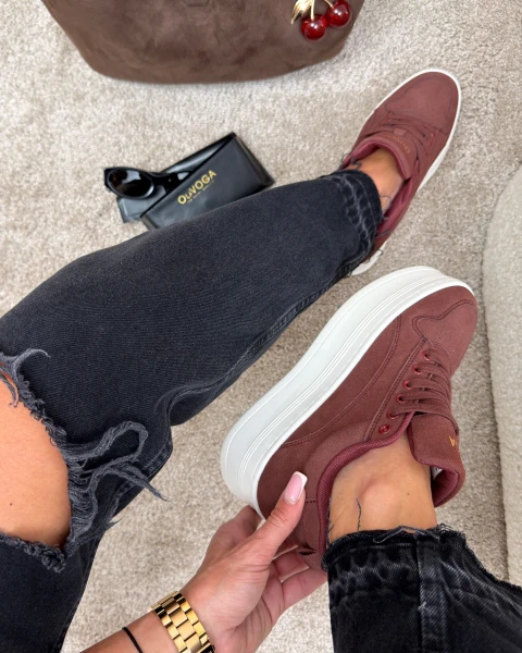 Buty damskie sneakersy OLAVOGA KASATO 2026 burgund - mawershop