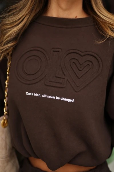 Bluza damska OLAVOGA LINDA SWEATSHIRT 2026 brąz - mawershop