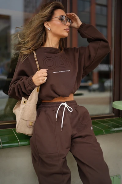 Bluza damska OLAVOGA LINDA SWEATSHIRT 2026 brąz - mawershop