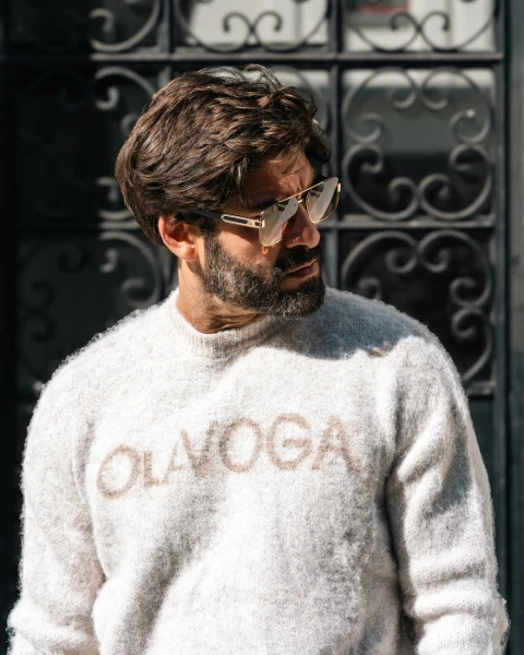 Sweter męski OLAVOGA VILA MEN 2026 beż - mawershop
