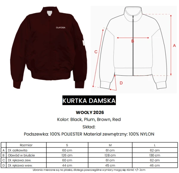 Bomberka kurtka damska OLAVOGA WOOLY 2026 - mawershop