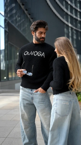 Sweter męski OLAVOGA VILA MEN 2026 czarny - mawershop