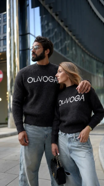 Sweter męski OLAVOGA VILA MEN 2026 brąz - mawershop
