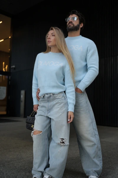 Sweter damski OLAVOGA VILA 2026 błękit - mawershop