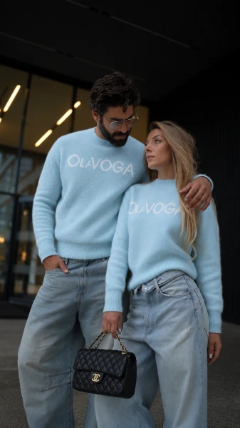 Sweter męski OLAVOGA VILA MEN 2026 błękit - mawershop