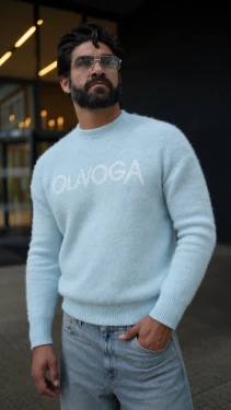 Sweter męski OLAVOGA VILA MEN 2026 błękit
