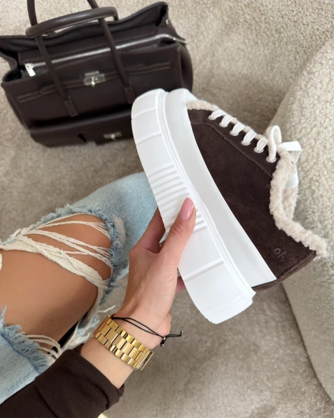 Buty damskie sneakersy OLAVOGA LULL 2026 brązowe