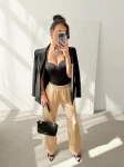 Spodnie damskie OLAVOGA LUXE LOUNGE 2026 beż - maWer Fashion