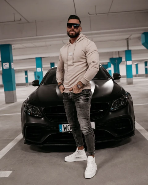 Bluza męska OLAVOGA ROGER beż - maWer Fashion