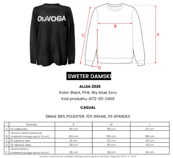 Sweter damski OLAVOGA ALLSA 2026 - mawershop