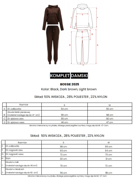 Komplet damski OLAVOGA BOSSIE 2025 ciemny brąz - maWer Fashion