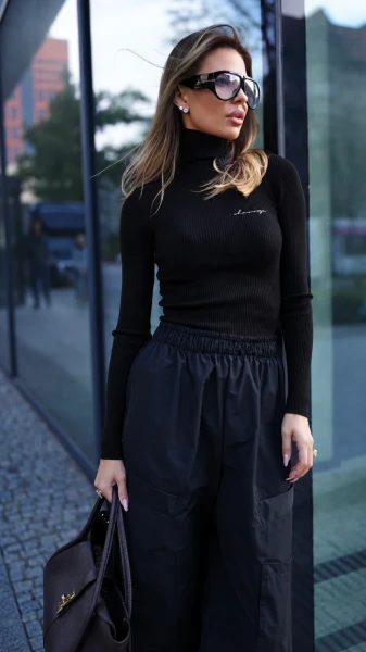 Sweter damski OLAVOGA BLEMENDO 2026 czarny - mawershop
