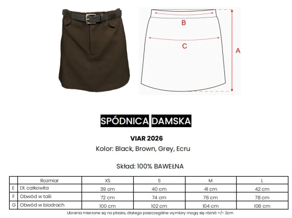 Spódnica OLAVOGA VIAR 2026 brąz - mawershop