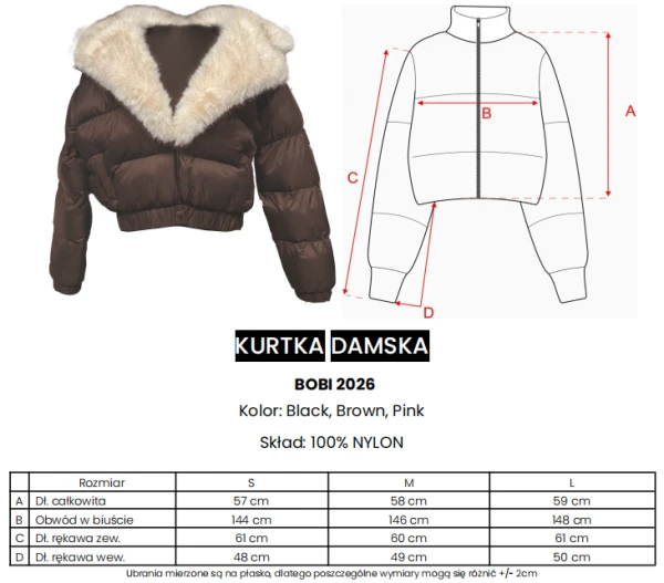 Kurtka damska OLAVOGA BOBI 2026 różowa - mawershop