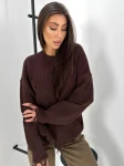 Sweter damski OLAVOGA BELPOMERO 2026 brązowy - mawershop