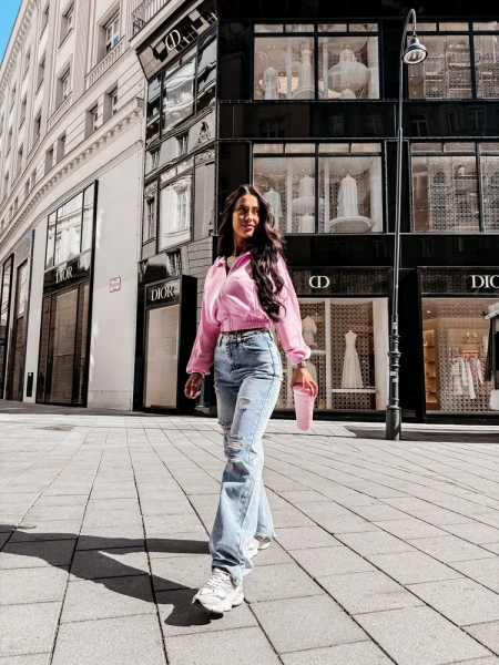 Bluza damska OLAVOGA ROSEA 2026 pudrowy róż - maWer Fashion
