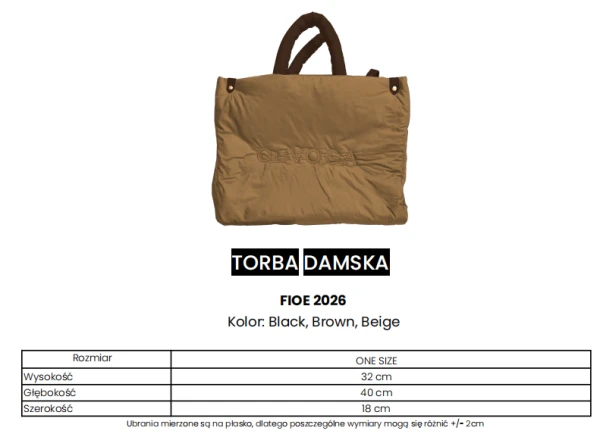 Torba damska OLAVOGA FIOE 2026 czarna - mawershop