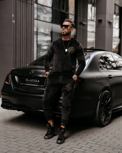 Komplet męski OLAVOGA BURIAS 2023 czarny - maWer Fashion