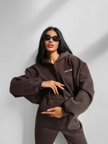 Komplet damski OLAVOGA SUMELY 2025 brąz - maWer Fashion