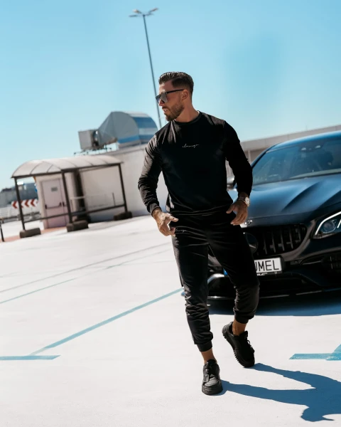 Welurowy komplet męski OLAVOGA HEYDAY czarny  –  maWer Fashion