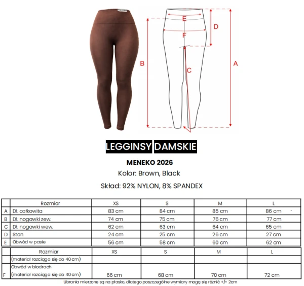Legginsy damskie OLAVOGA MENEKO 2026 czarne - mawershop