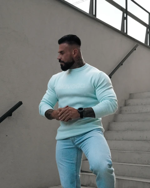 Sweter męski OLAVOGA SALO 2026 błękitny - mawershop