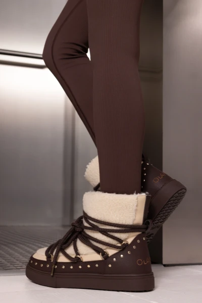 Buty damskie śniegowce OLAVOGA ETNA 2026 brąz - mawershop